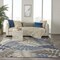 Homeroots 8 x 11 ft. Gray & Blue Leaves Indoor & Outdoor Area Rug 384875 - alternate 5